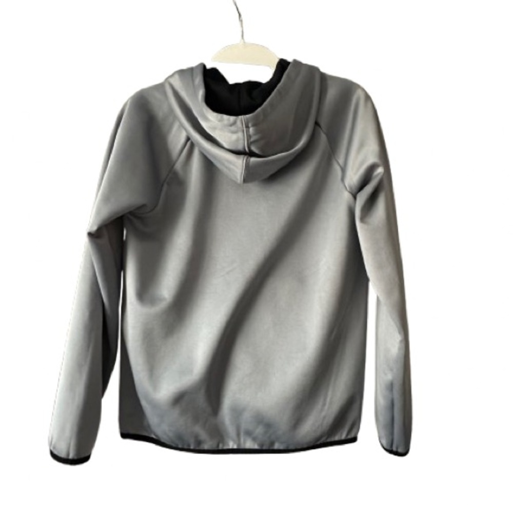 Reebok Kids Boy's L(10/12) Gray & Black Logo Sleeved Pullover Hooded Sporty Top - Picture 4 of 12